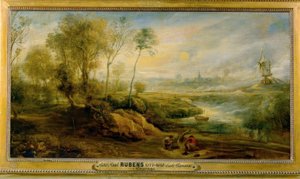Paysage avec des oiseleurs