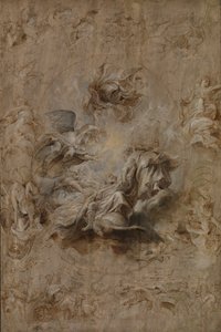 Croquis multiple pour le plafond de la salle de banquet - Peter Paul Rubens