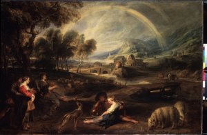 Paysage avec un arc-en-ciel - Peter Paul Rubens