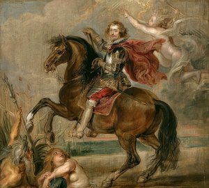 Portrait du duc de Buckingham à cheval