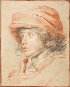 Le fils de Rubens, Nicolaas, portant un bonnet en feutre rouge