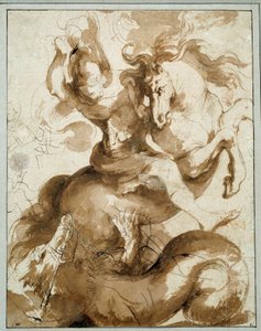 Saint Georges tuant le dragon Dessin de Pierre Paul Rubens