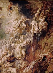 La chute des damnés (peinture sur bois de chêne) - Peter Paul Rubens