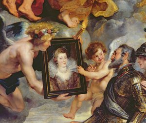 Le Cycle des Médicis : Henri IV (1553-1610) recevant le portrait de Marie de Médicis (1573-1642) 1621-25 (détail) - Peter Paul Rubens