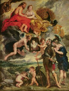 Le Cycle des Médicis : Henri IV (1553-1610) recevant le portrait de Marie de Médicis (1573-1642) 1621-25
