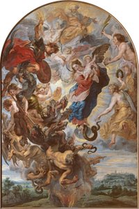 La Vierge en femme apocalyptique sur la lune