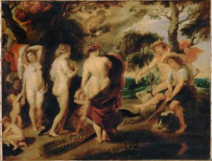 Le jugement de Paris (peinture sur bois de chêne) - Peter Paul Rubens