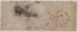 Vénus désarmant Mars, étude de draperie, vers 1632-1635