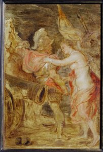 Vénus accompagne Mars à la guerre (peinture sur bois) - Peter Paul Rubens