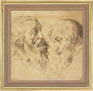 Deux têtes barbus de profil à droite et à gauche - Peter Paul Rubens
