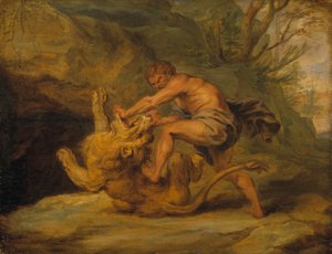Samson et le lion, vers 1640 - Peter Paul studio of Rubens