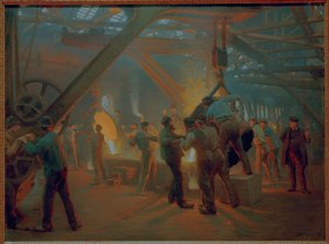 Dans la fonderie de Burmeister & Wain - Peder Severin Krøyer