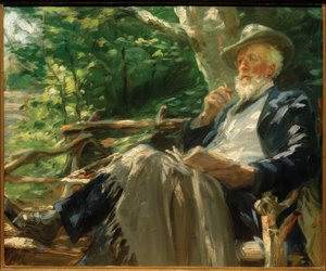 Portrait du poète Holger Drachmann dans la forêt de Skagen - Peder Severin Krøyer