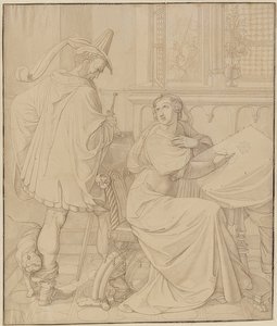 Sept dessins pour les Nibelungen : 3. La trahison de Hagen. 1812-17 - Peter von Cornelius