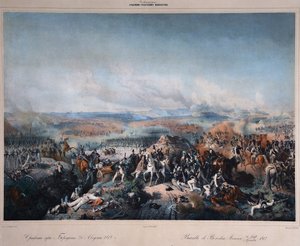 Guerre Napoléonienne - Campagne de Russie de 1812 : la bataille de Borodino (ou bataille de la Moskova) entre la France et la Russie, le 7 septembre 1812 - Peter von Hess