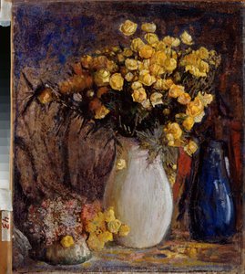 Nénuphars dans un vase blanc - Petr Ivanovic Petrovichev
