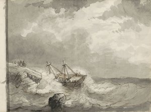 Naufrage sur une côte rocheuse - Petrus Johannes Schotel (circle of)