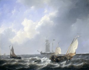 Paysage marin des eaux de Zélande, près de l