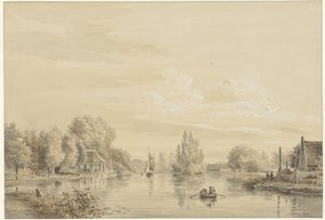Vue de la Vecht vers la propriété Slotzigt