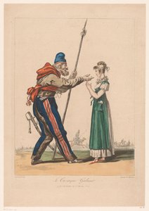 Fille avec un cosaque (Collection de costumes dessinés d
