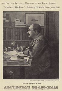 Portrait de Rudyard Kipling exposé à la Royal Academy - Philip (after) Burne Jones
