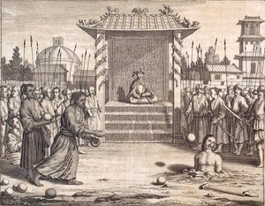 Un usurpateur lapidé à mort, pub. 1672 - Philip Baldaeus