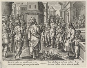 Saint Paul prêchant à Rome - Philip Galle after Jan van der Straet