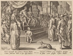 Saint Paul devant Festus et Agrippa - Philip Galle after Jan van der Straet