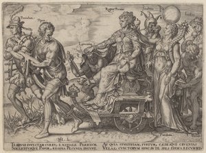 Dangers et vices accompagnant la richesse - Philip Galle, after Maerten van Heemskerck
