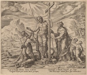 Le Travailleur diligent uni au Christ après la mort - Philip Galle after Maerten van Heemskerck