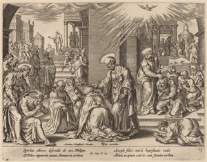 Le peuple de Samarie reçoit la parole de Dieu - Philip Galle after Maerten van Heemskerck