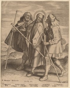 Le Christ et ses disciples en route pour Emmaüs - Philip Galle after Pieter Bruegel the Elder