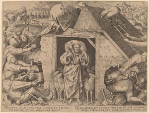 La Parabole du bon berger - Philip Galle after Pieter Bruegel the Elder