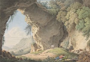 Paysage rocheux avec berger endormi, 1817