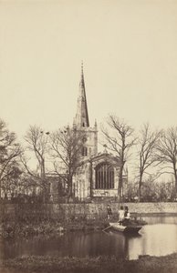 Église depuis une rive, années 1850 (photo) - Philip Henry Delamotte