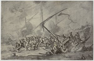 Della Bella, Une bataille navale - Philip Henry Delamotte