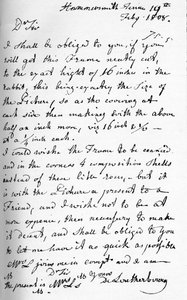 Une lettre de Philip James de Loutherbourg, 19 juillet 1808, 1904 - Philip James de Loutherbourg