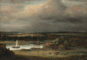 Paysage fluvial large, vers 1648-49