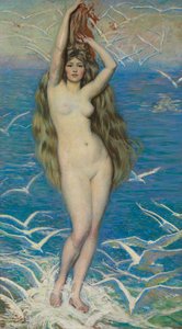 Fille avec des mouettes, vers 1920 - Philip Leslie Hale