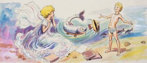 The Water Babies" de Charles Kingsley (gouache sur papier)