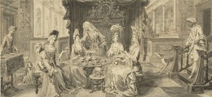 Société élégante à la table ronde, vers 1700 - Philip Tidemann