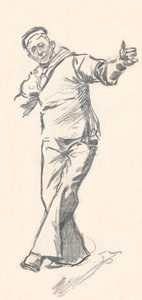 Croquis au crayon de plomb par Phil May - Philip William May