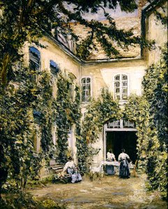 Figures dans une cour, Montreuil-sur-Mer