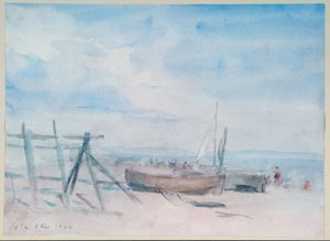 Marée basse, plage de Walmer
