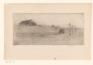 Paysage avec maisons, lanternes et chariot - Philip Zilcken (signed by artist)