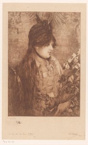 Femme avec bouquet de fleurs