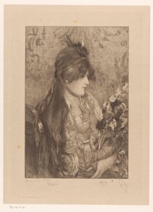 Femme avec bouquet de fleurs - Philip Zilcken (signed by artist)