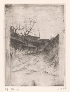 Chemin le long des bâtiments et des arbres - Philip Zilcken
