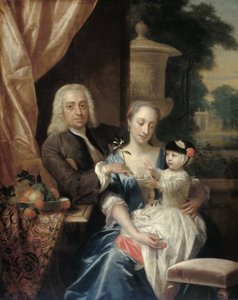 Isaac Parker (1702-1755), sa femme Justina Johanna Ramskrammer (1702-1798) et leur fils Willem Alexander (1740-1747) - Philip van Dijk