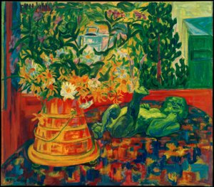 Intérieur avec sculpture d